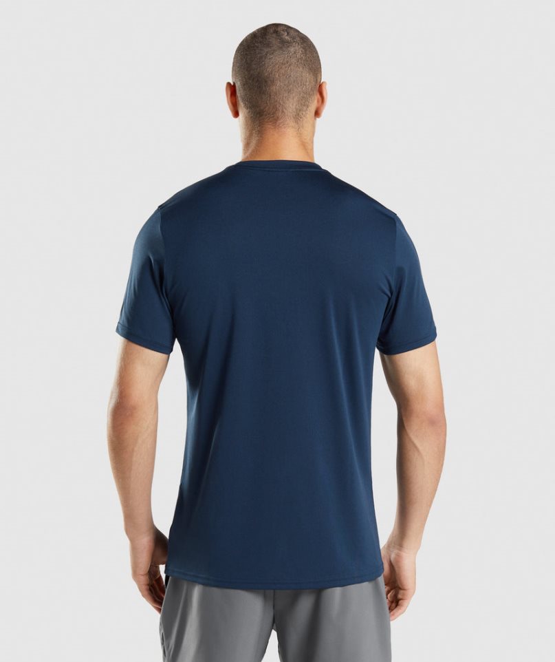 Men's Gymshark Arrival T-Shirts Navy | NZ 4EABDU